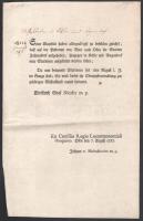 1787 Köpcsény és Rajka (Kitsee, Ragendorf Burgenland) postai állomások felállításáról valamint Németújfalú (Jahrendorf) szóló hivatalos tudósítás / 1787 Official report on the establishment of Köpcseny and Rajka (Kitsee, Ragendorf Burgenland) post stations and Németújfalú (Jahrendorf)