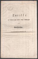 cca 1790 [A császári-királyi postakocsi hálózat díjszabása]. Tariffe der Oesterrichisch kaiserl. königl. Postwagens und Vorschriften, was hierwegen zu beobachten ist. 12 p. / Tariffs of the Imperial Mail Coach Network