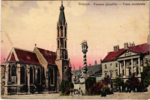 1919 Sopron, Ferenc József tér. Piri Dániel kiadása (lyukak / pinholes)