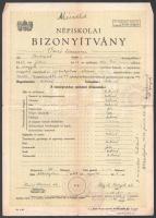 cca 1800-1930 4 db vegyes nyomtatvány, halotti értesítő Palini Inkey Karolina, kötelezvény, bizonyít...