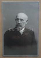 Böhm Károly (1846-1911) filozófus, kolozsvári egyetemi tanár idős kori mellképe, keményhátú fotókart...