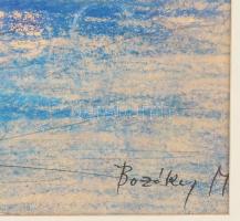 Bozóky Mária (1917-1996): Adriai kikötő. Akvarell, kréta, tus, papír, jelzett. Hátoldalán Képcsarnok...