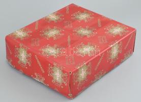 Dúsan csiszolt kristály kék üdítőspohár szett, 6 db, original dobozban, hibátlan, m: 14,5 cm