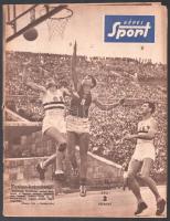 1955 Képes Sport II. évf. 25. sz., 1955. jún. 21. A címlapon a IX. Kosárlabda EB Magyarország-Szovjetunió mérkőzése (Greminger János kosarat szerez). Tűzés nélkül, 16 p.