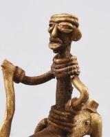 Elefántos harcos. Sanufo törzs, feltehetően Cote D'ivoire, viaszöntött bronz, 7x6,5 cm