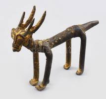 Zoomorf figura. cca XX. sz. eleje, Cote Divoire vagy Mali, viaszöntött bronz, 9x7 cm