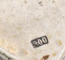 Ezüst (Ag) borítású szivarvágó, jelzett 11 cm