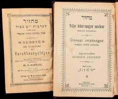 2 darab zsidó imakönyv, sérült egészvászon kötésben