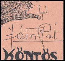 Sugár János (?-?, működött a XX. sz. első felében): Jávor Pál arcképe (A beszélő köntös), nyomat, pa...