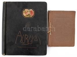 2 darab szecessziós képeslap album, használt állapotban, m: 18-27 cm