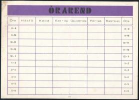 cca 1973 MOKÉP filmes órarend, kitöltetlen, apró foltokkal, 24x17 cm