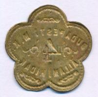 ~1850. "Budapesti Magyar Királyi Állami Hidak - 4" Cu híd bárca (31x32mm) T:XF