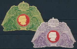 1916 Károly és Zita koronázása 2 db segélybélyeg kff változat / Königskrönung poster stamps