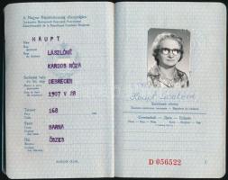 1969 Magyar Népköztársaság, fényképes kék útlevél, belga, francia, osztrák vízumokkal