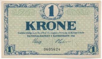 Dánia 1916. 1K T:AU Denmark 1916. 1 Krone C:AU Krause P#12a