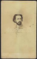 1866 Bignio Lajos (1839-1907) énekes, a Nemzeti Színház művésze keményhátú fotó, Mayer György fényképíró, Pest 7x11 cm