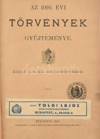 Az 1916. évi törvények gyűjteménye. Kiadja: A M. Kir. Belügyminisztérium. Bp., 1916, Pesti Könyvnyomda Rt., XVII+(1)+209 p. Egészvászon-kötésben, helyenként foltos.