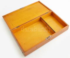 Fa ládika. Nagy méretű intarziás, gyöngyház berakásos. Kulcs nélkül 40x22 cm