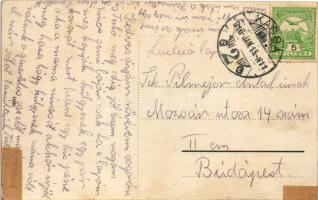 1916 Kassa, Kosice; Bankói út, autó közlekedés / automobile on the road to Bankov (r)