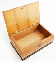 Biedermeier fa ládika. XIX. sz. Kulcs nélkül 31x20 cm