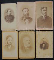 cca 1870-1890 6 db keményhátú fotó klf. magyar fényképészek műterméből / 6 vintage photos 7x11 cm