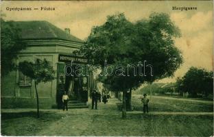 1907 Gyertyámos, Gertianosch, Gertiamos, Carpinis (Banat); Fő utca, Hoffmann P. Miklós üzlete. W.L. 1401. / Hauptgasse / main street, shop (Rb)