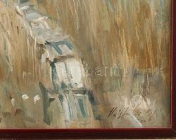 Vágfalvi Ottó (1925-2015): "December" (Balaton). Olaj, farost, jelezve jobbra lent. Hátold...