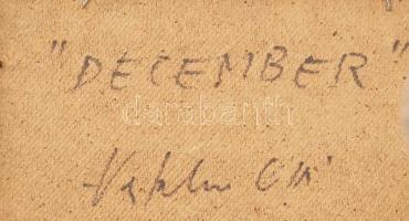 Vágfalvi Ottó (1925-2015): "December" (Balaton). Olaj, farost, jelezve jobbra lent. Hátold...