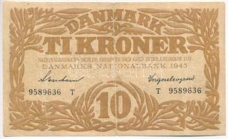 Dánia 1943. 10K "T" T:F,VG kis szakadás Denmark 1943. 10 Kroner "T" C:F,VG small tear Krause P#31