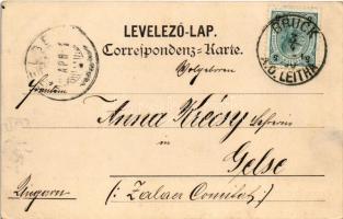 1900 Lajtabruck, Bruck an der Leitha; Partie aus dem gräfl. Harrach'schen Schlosspark, Aussicht...