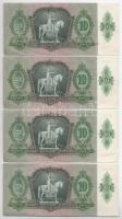 1936. 10P (4x) egy kihagyással sorszámkövetők: "B 132 010236 - B 132 010240" T:F szép papí...