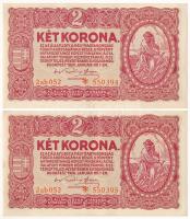 1920. 2K (2db) sorszámkövetők "2ab 052 *550394 - 2ab 052 *550395" T:XF Adamo K7/1