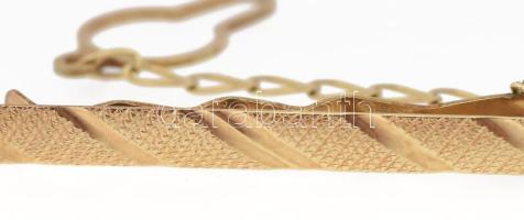 14k arany (Au) nyakkendőtű, jelzett, dobozában 2,94 g