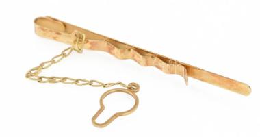 14k arany (Au) nyakkendőtű, jelzett, dobozában 2,94 g