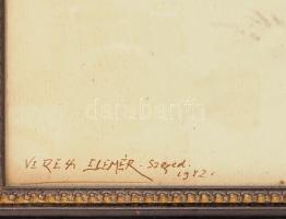 Veress Elemér (1876-1959): Téli táj, Szeged, 1942. Akvarell, papír, jelzett, üvegezett fakeretben, 3...