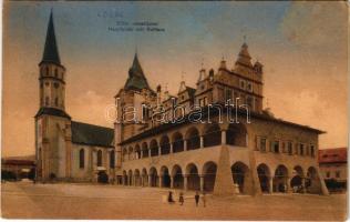 Lőcse, Levoca; Fő tér, Városháza / Hauptplatz mit Rathaus / main square, town hall (EK)