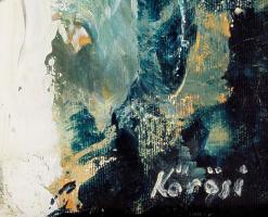 Kőrösi Papp Kálmán (1940-): Éden I. Olaj, vászon, jelzett, a hátoldalán autográf felirattal; kiállít...