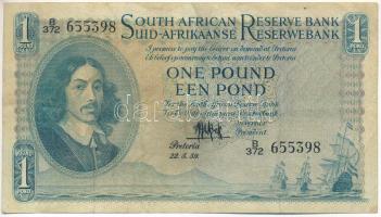 Dél-Afrika 1959. 1P T:F folt South Africa 1959. 1 Pound C:F spot Krause P#92d