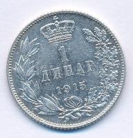 Szerbia 1915. 1D Ag "I. Péter" T:AU 
Serbia 1915. 1 Dinar Ag "Petar I" C:AU
Kr...