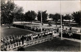 Ahlbeck, Hitlerjugend tagok zászlóavatáson / NSDAP Nazi Party propaganda, Hitler Youth members at a flag inauguration. photo (EK)