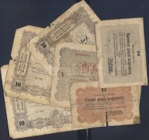 1848-49. "Kossuth-bankók" 15kr, 30kr (2x), 5Ft, 10Ft (3x) T:III,IV Összesen 7db!