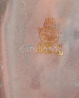 Zsolnay eozin mázas kecske kicsinyével. Letört résszel, jelzett, m: 14 cm