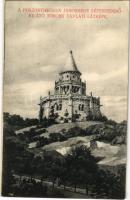 1909 Budapest XII. János-hegy (Pozsonyi-hegy), létesítendő kilátó torony távlati látképe. Kozár Mihály tulajdona (EK)