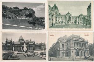 BUDAPEST - 17 db főleg régi képeslap: Margitsziget, Koronázási menet, Királyi palota, Kálvin tér, Né...
