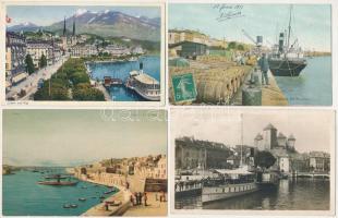 11 db RÉGI külföldi hajós képeslap vegyes minőségben / 11 pre-1945 European ship motive postcards in mixed quality