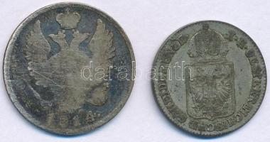 Ausztria 1849A 6kr Ag + Orosz Birodalom 1814. 20k Ag T:VF,F
Austria 1849A 6 Kreuzer Ag + Russian Em...