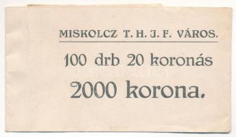 Miskolc ~1920. Kötegelő 100db 20K szükségpénzhez használt állapotban