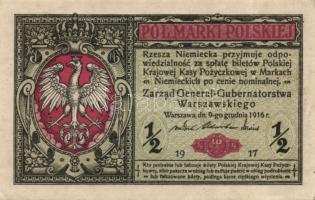 Lengyelország/német megszállás 1917. 1/2M T:II+