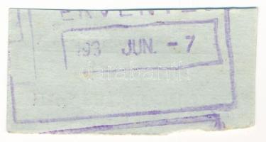 Diósgyőr ~1920. 50f "Diósgyőri Vas- és Acélgyár hús- és pékárujegy" bélyegzésekkel, kékes ...