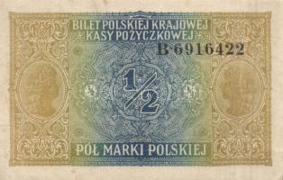Lengyelország/német megszállás 1917. 1/2M T:II+